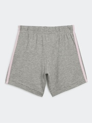 adidas Pink/Grey Sportswear Essentials Lineage Organic Cotton T-Shirt And Shorts Set - Image 3 of 6