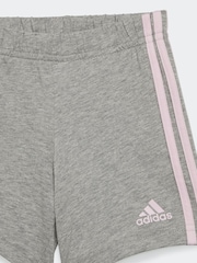 adidas Pink/Grey Sportswear Essentials Lineage Organic Cotton T-Shirt And Shorts Set - Image 6 of 6