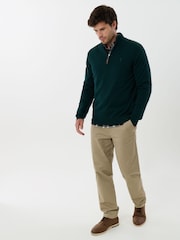 Saltwell Green Cotton Funnel Neck Quarter Zip Jumper - Image 3 of 5