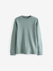 Blue/Teal Thermal Long Sleeve Tops 2 Pack (2-16yrs) - Image 3 of 5