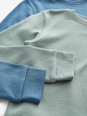 Blue/Teal Thermal Long Sleeve Tops 2 Pack (2-16yrs) - Image 5 of 5