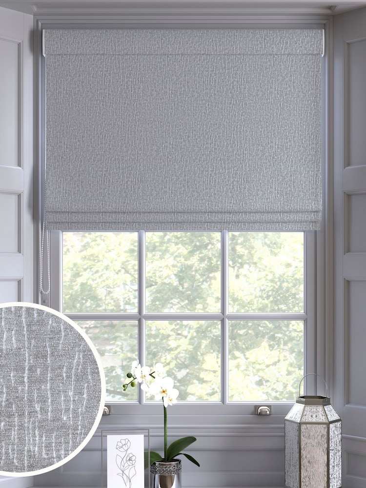 Silver Chenille Made to Measure Roman Blind - Image 1 of 6