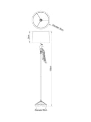 Black/Gold Peacock Floor Lamp - Image 4 of 9
