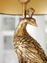 Black/Gold Peacock Floor Lamp - Image 5 of 9