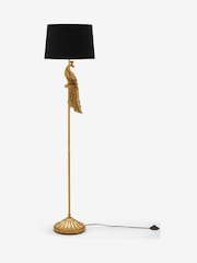 Black/Gold Peacock Floor Lamp - Image 6 of 9