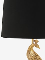 Black/Gold Peacock Floor Lamp - Image 8 of 9