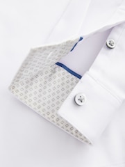 White/Pink Long Sleeve 100% Cotton Shirt with Tie Set (3-16yrs) - Image 5 of 5