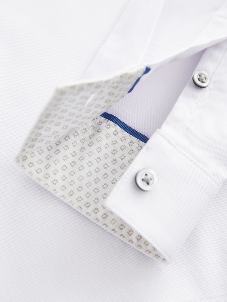White/Pink Long Sleeve 100% Cotton Shirt with Tie Set (3-16yrs) - Image 5 of 5