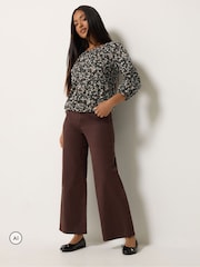 M&Co Petite Ditsy Floral Button Through Cotton Blouse - Image 2 de 6