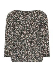 M&Co Petite Ditsy Floral Button Through Cotton Blouse - Image 6 de 6