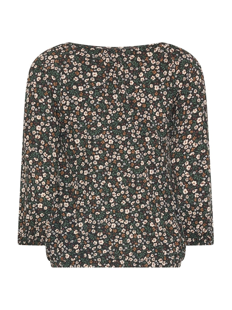 M&Co Petite Ditsy Floral Button Through Cotton Blouse - Image 6 de 6