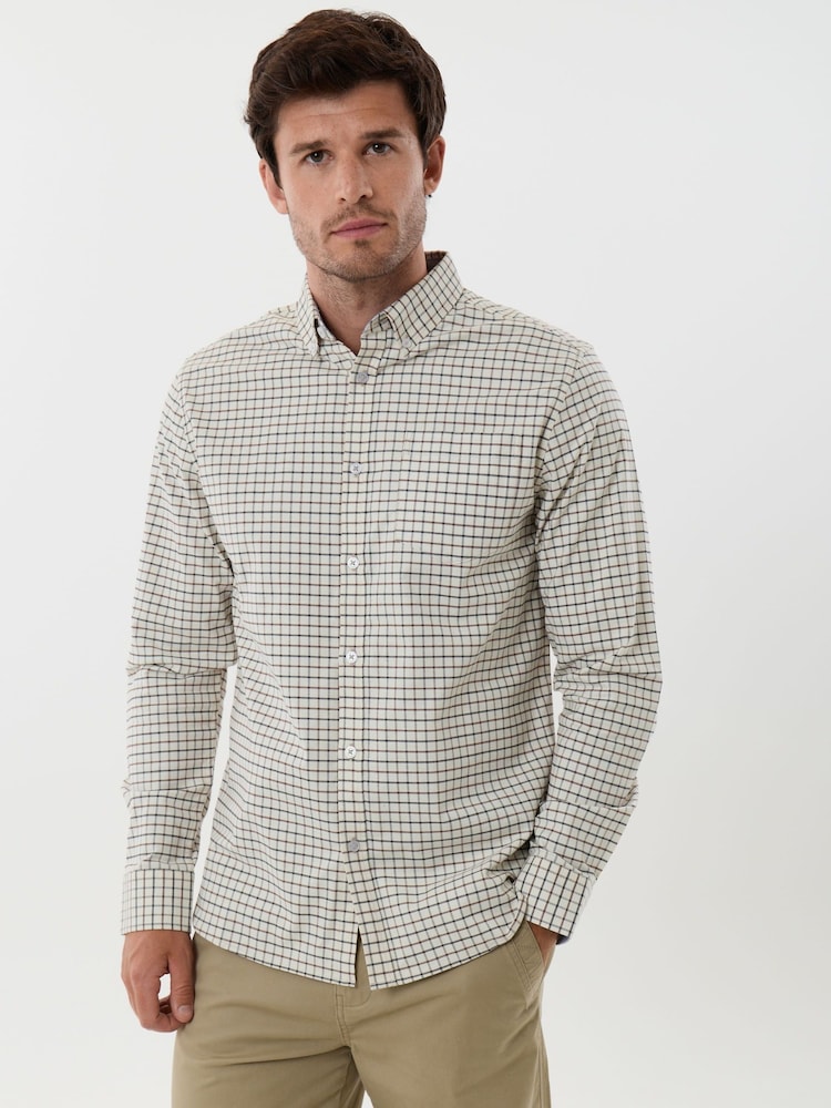 Saltwell Cream Long Sleeve Button Down Collar Shirt - Image 1 of 5
