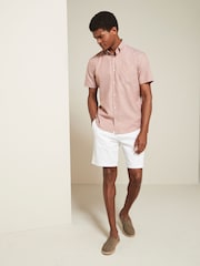 Rust Orange Easy Care Short Sleeve Royal Oxford Shirt - Image 2 of 7