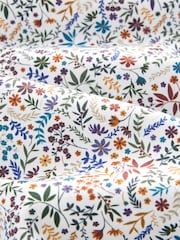 White Floral Print Regular Fit 100% Cotton Long Sleeves Single Cuff Formal Shirt - Image 8 of 8