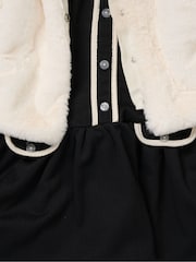 Miss White Fur Jacket and Dress Outfit Set - Image 3 of 6