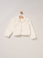 Miss White Fur Jacket and Dress Outfit Set - Image 5 of 6
