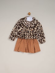 Ensemble veste en fourrure et tenue de robe Miss - Image 2 de 5