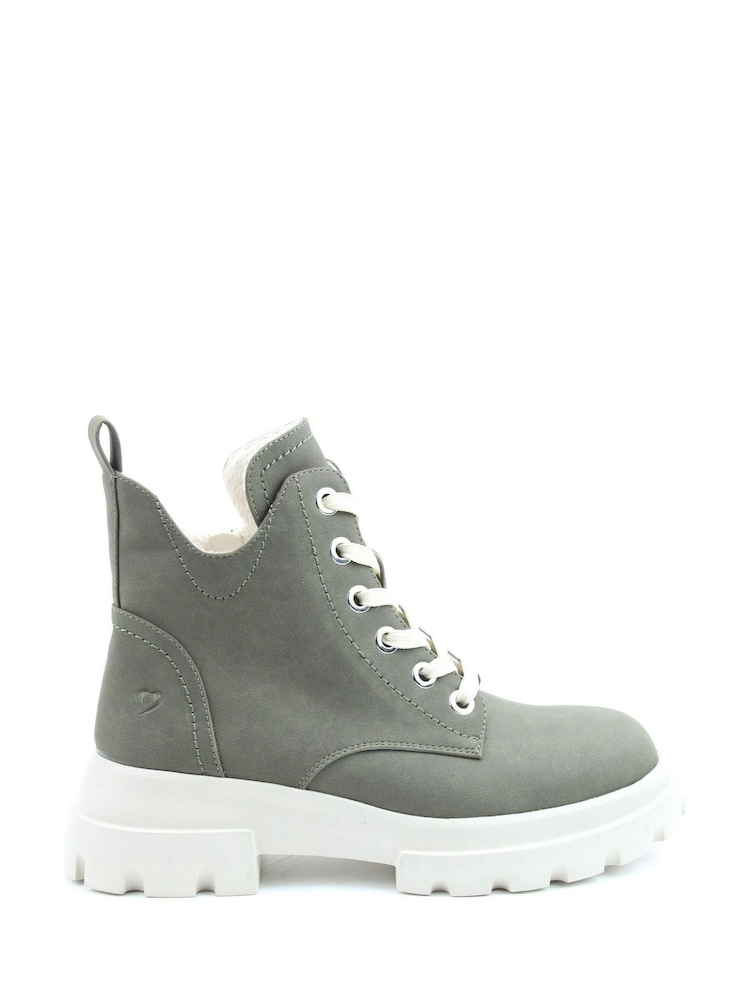 Heavenly Feet Ladies Green Vegan Friendly Ankle Boots - Image 1 of 4