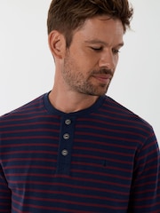 Saltwell Red Textured Cotton Grandad Collar Top - Image 4 of 5