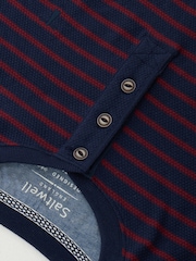 Saltwell Red Textured Cotton Grandad Collar Top - Image 5 of 5