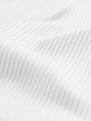 White/Black Pin Stripe Regular Fit Viscose Long Sleeve Single Cuff Shirt - Image 8 of 8