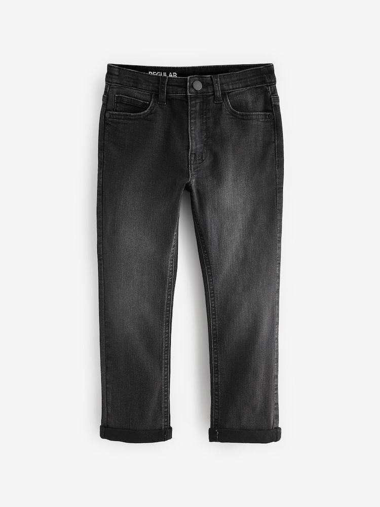 Grey Charcoal Regular Fit Stretch Jeans (3-16yrs) - Image 1 of 3 Grey Charcoal Regular Fit Stretch Jeans (3-16yrs) - Image 1 of 3