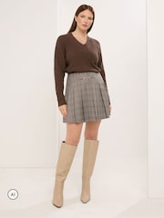 Star by Julien MacDonald Brown Checked Mini Skirt - Image 2 of 6