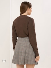 Star by Julien MacDonald Brown Checked Mini Skirt - Image 3 of 6