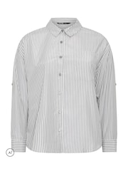 Yours Curve Grey Stripe Shirt - Image 6 of 7