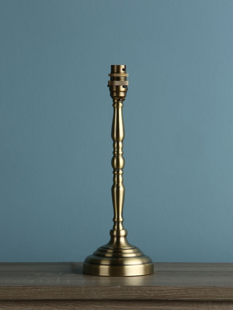 Laura Ashley Antique Brass Corey Candlestick Table Lamp Base - Image 1 of 2