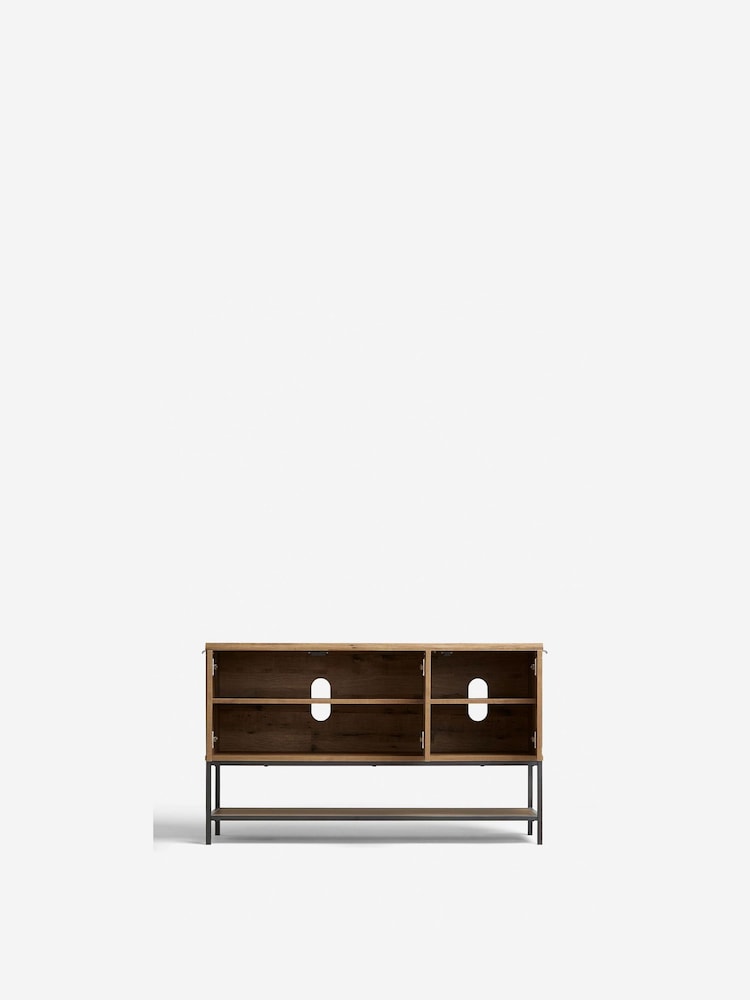 Dark Bronx Up to 50 inch, Tall Oak Effect Slim TV Unit - Image 2 of 6