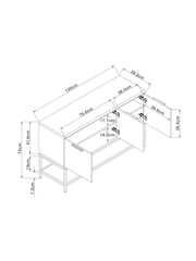 Dark Bronx Up to 50 inch, Tall Oak Effect Slim TV Unit - Image 6 of 6