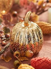 Lights4fun Brass Brass Mottled Light Up Glass Pumpkin Trio - Image 6 of 6