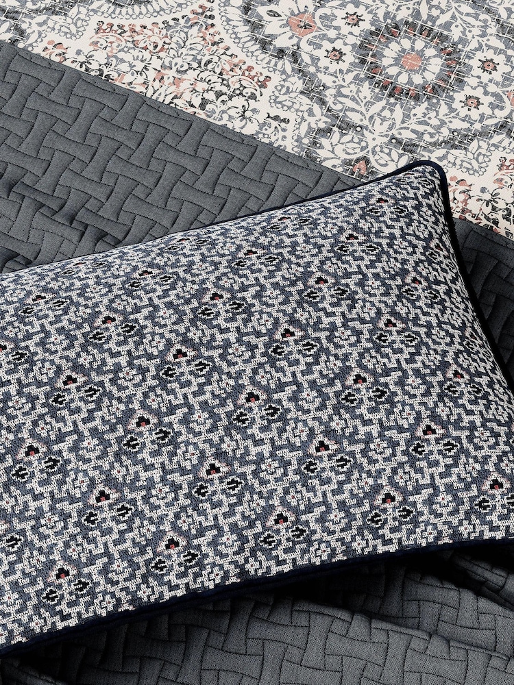 Bedeck of Belfast Blue Nena Quilted Throw - Image 2 of 4