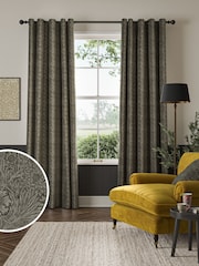 William Morris At Home Iron Grey Marigold Velvet Made to Measure Curtains - Image 1 of 9
