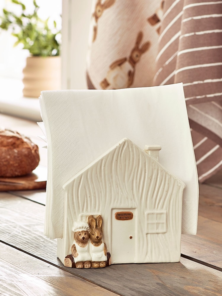 White Bunny and Bear Napkin Holder - Image 1 of 5