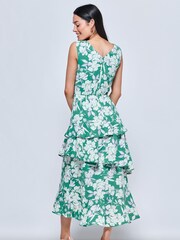 Jolie Moi Green Della Crepe Frill Hem Maxi Dress - Image 2 of 6