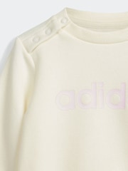 adidas Pink/Yellow Sportswear Essentials Lineage Jogger Set - Image 5 of 6