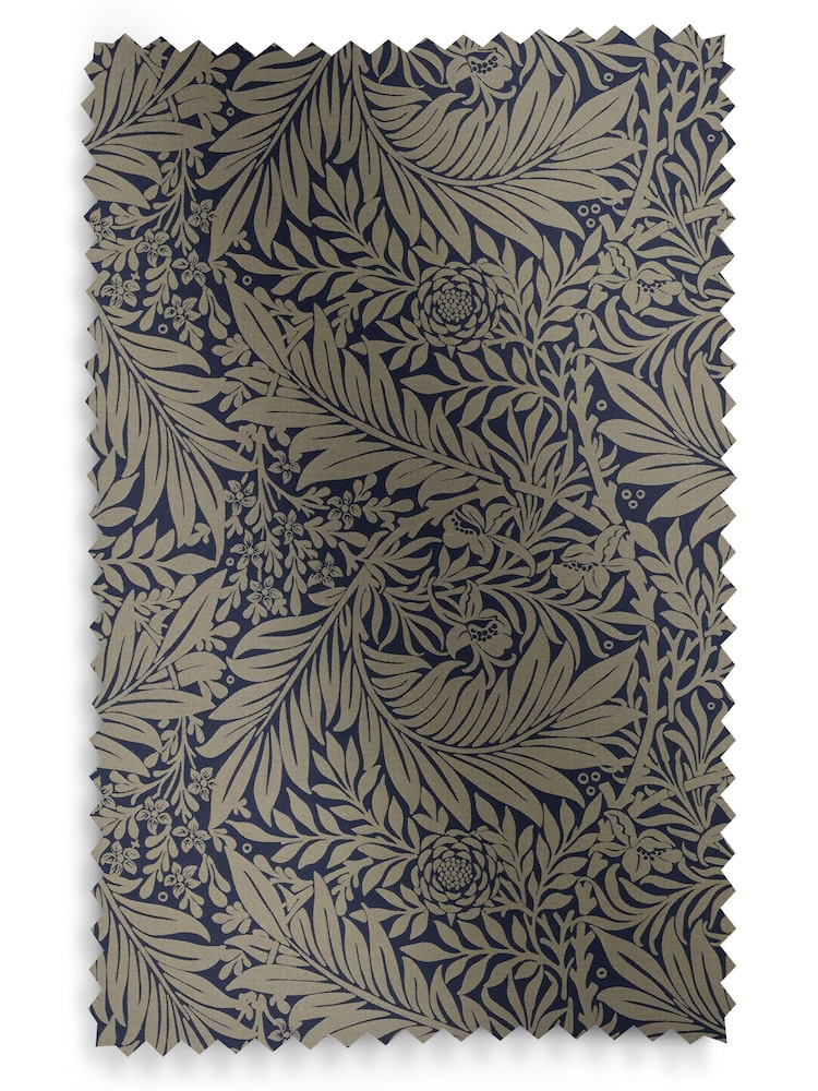 William Morris At Home Indigo Blue Larkspur Woven Made to Measure Curtains - Image 9 of 9