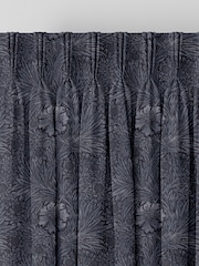 William Morris At Home Indigo Blue Marigold Velvet Made to Measure Curtains - Image 6 of 9