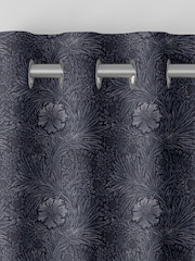 William Morris At Home Indigo Blue Marigold Velvet Made to Measure Curtains - Image 7 of 9