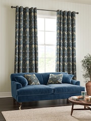 William Morris At Home Blue Strawberry Thief Made to Measure 100% Cotton Curtains - Image 2 of 9