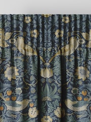 William Morris At Home Blue Strawberry Thief Made to Measure 100% Cotton Curtains - Image 6 of 9