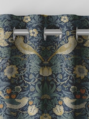 William Morris At Home Blue Strawberry Thief Made to Measure 100% Cotton Curtains - Image 7 of 9