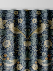 William Morris At Home Blue Strawberry Thief Made to Measure 100% Cotton Curtains - Image 8 of 9