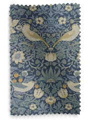 William Morris At Home Blue Strawberry Thief Made to Measure 100% Cotton Curtains - Image 9 of 9
