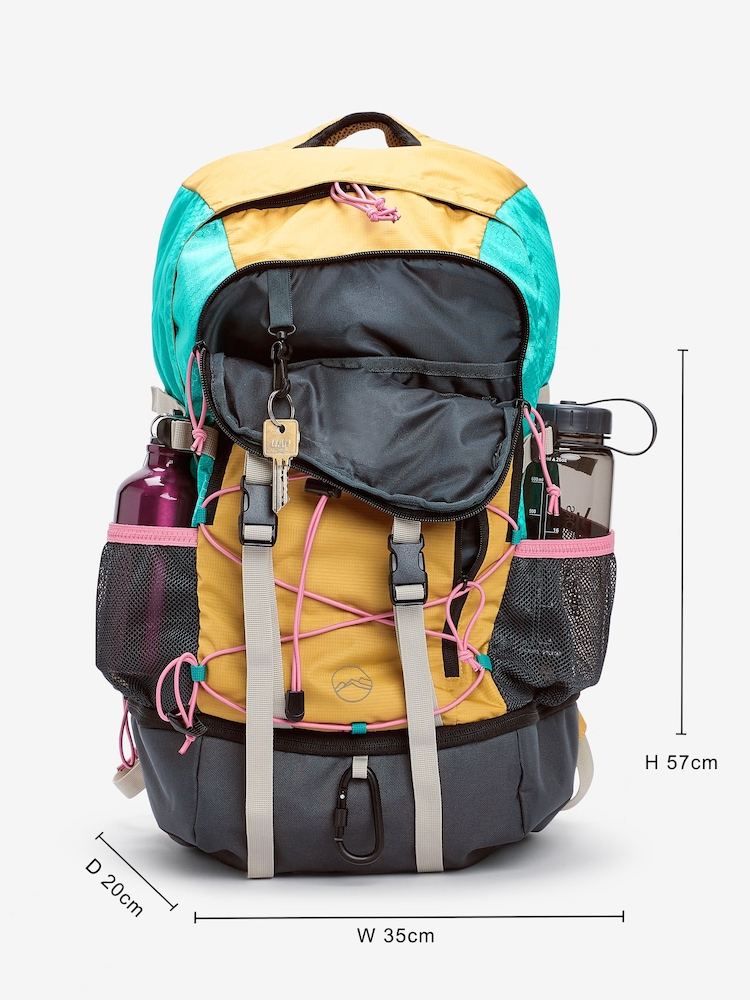 Orange Colourblock Next Active Sports 30L Hiking Bag With Waterproof Cover - Image 4 of 12