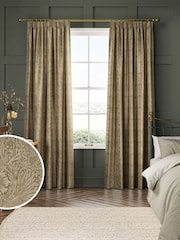 William Morris At Home Natural Marigold Velvet Made to Measure Curtains - Image 1 of 9