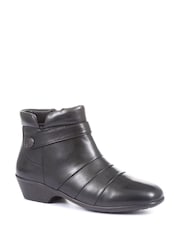 Pavers Black Womens Leather Ladies Ankle Boots - Image 2 of 5