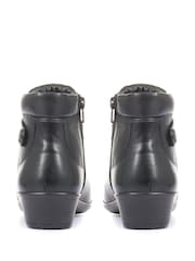 Pavers Black Womens Leather Ladies Ankle Boots - Image 3 of 5